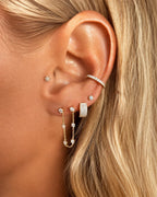 14k Vermeil Wide Pavé CZ Huggie Earrings