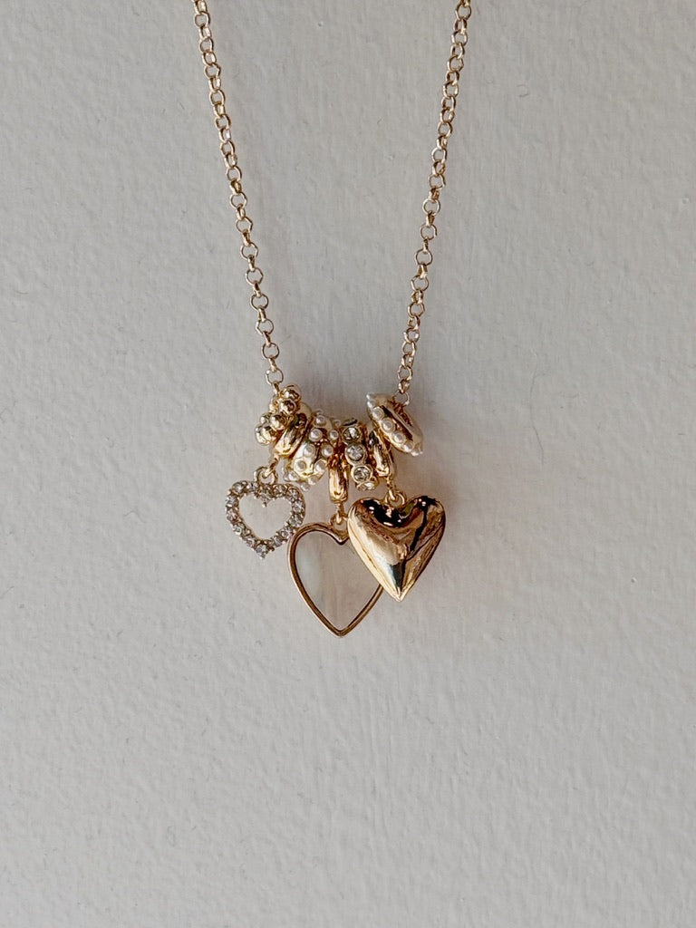 White Heart Charm Necklace