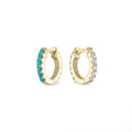 EV2 925 Reversible CZ Turquoise Huggies