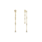 14k Vermeil Convertible Double Chain Drop Earrings