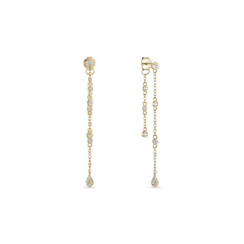 14k Vermeil Convertible Double Chain Drop Earrings