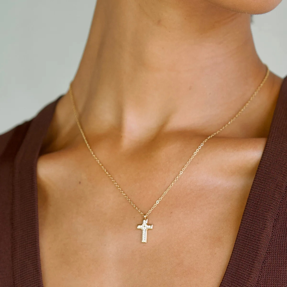 EV Wyatt Mini Cross Pendant Necklace