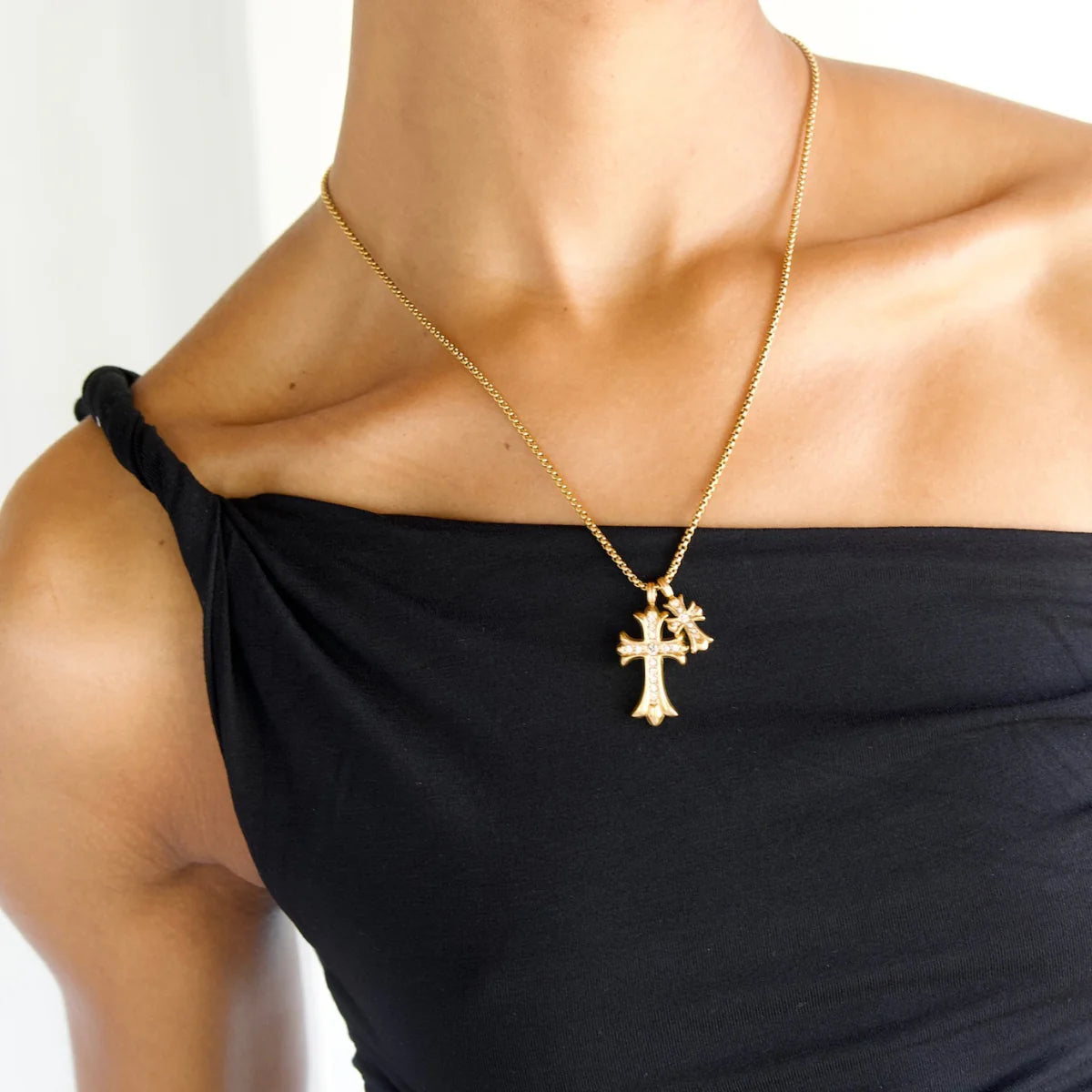 EV Lazara Double Cross Pendant Necklace