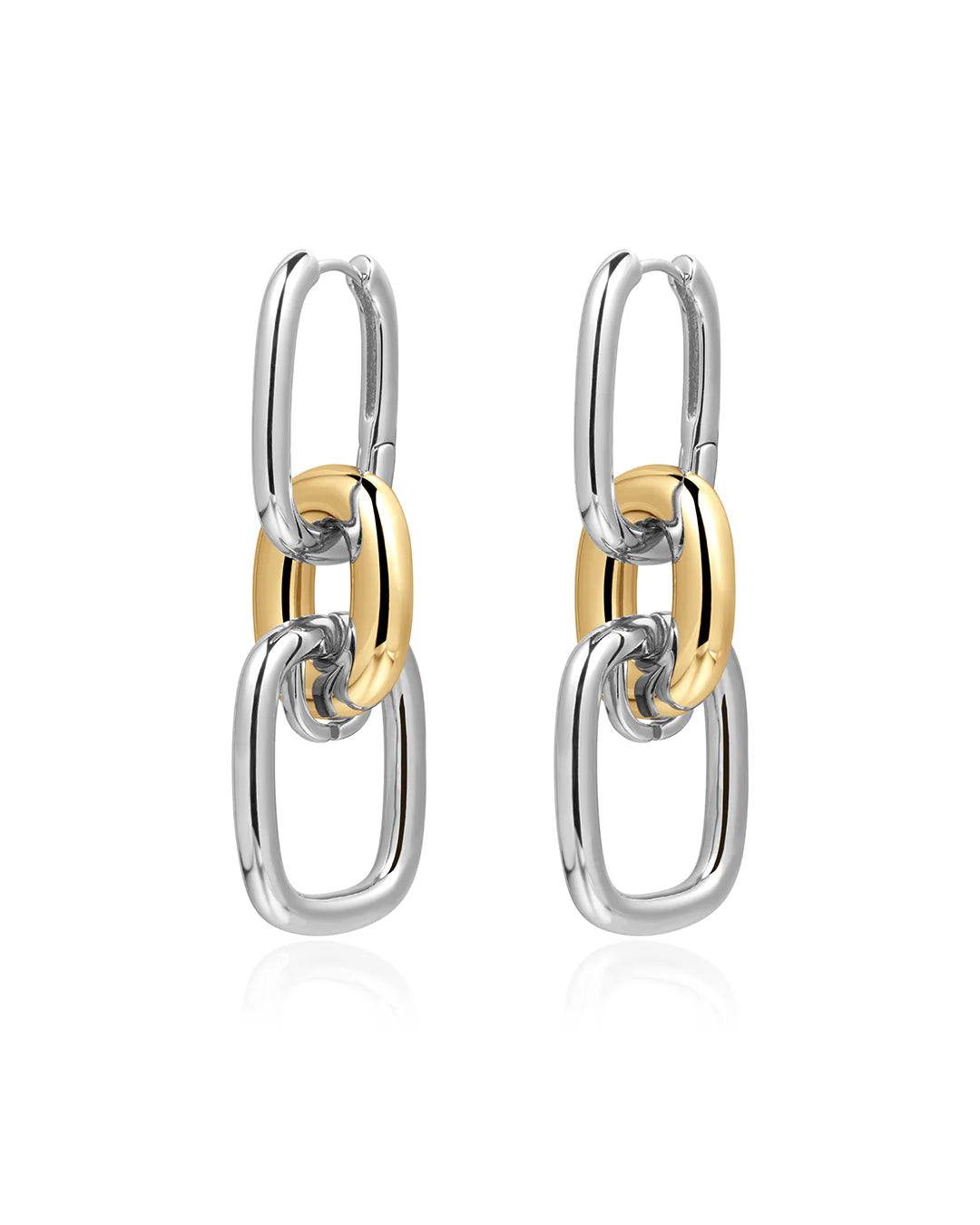 LAJ 2Tone Chain Link Huggies