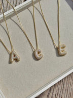 Pave Bubble Initial Necklace