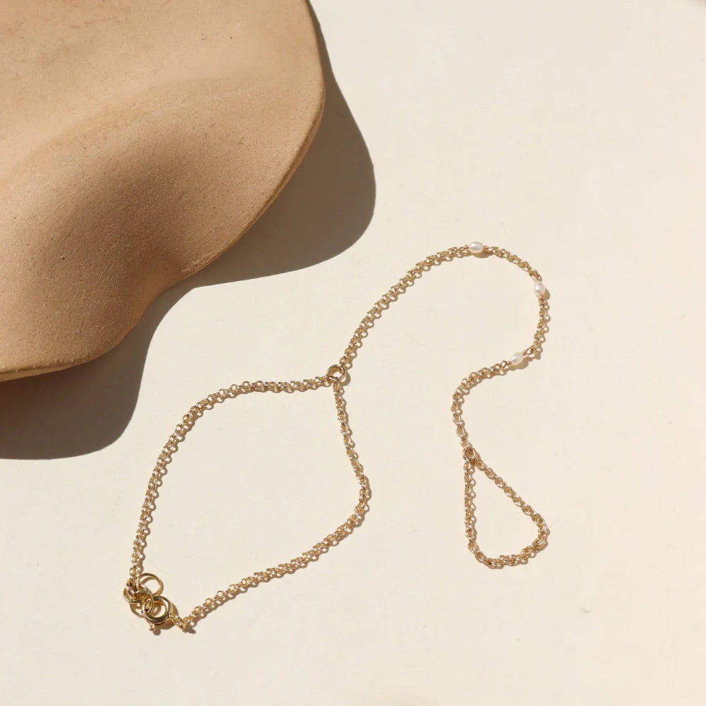 TKN Gemini Hand Chain with Pearls