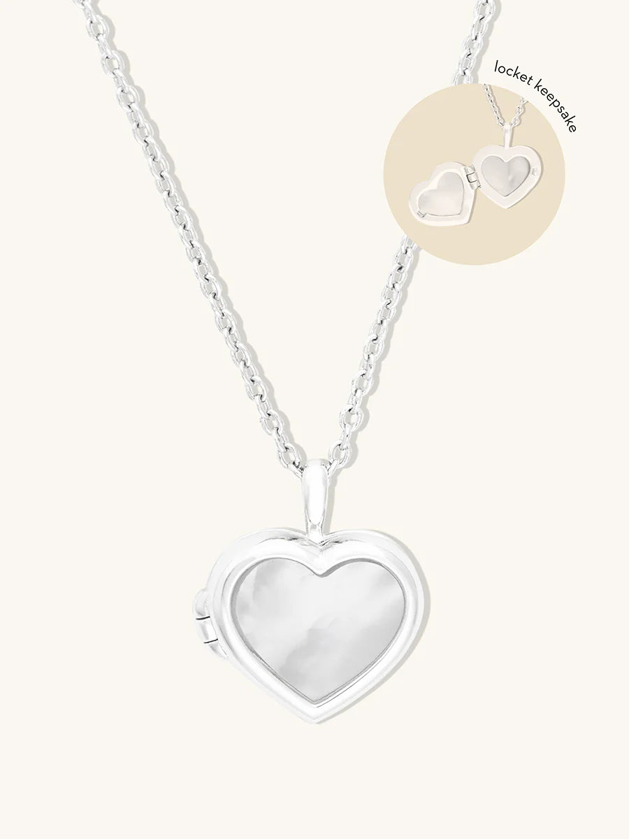WCO Heart Pearl Locket Necklace