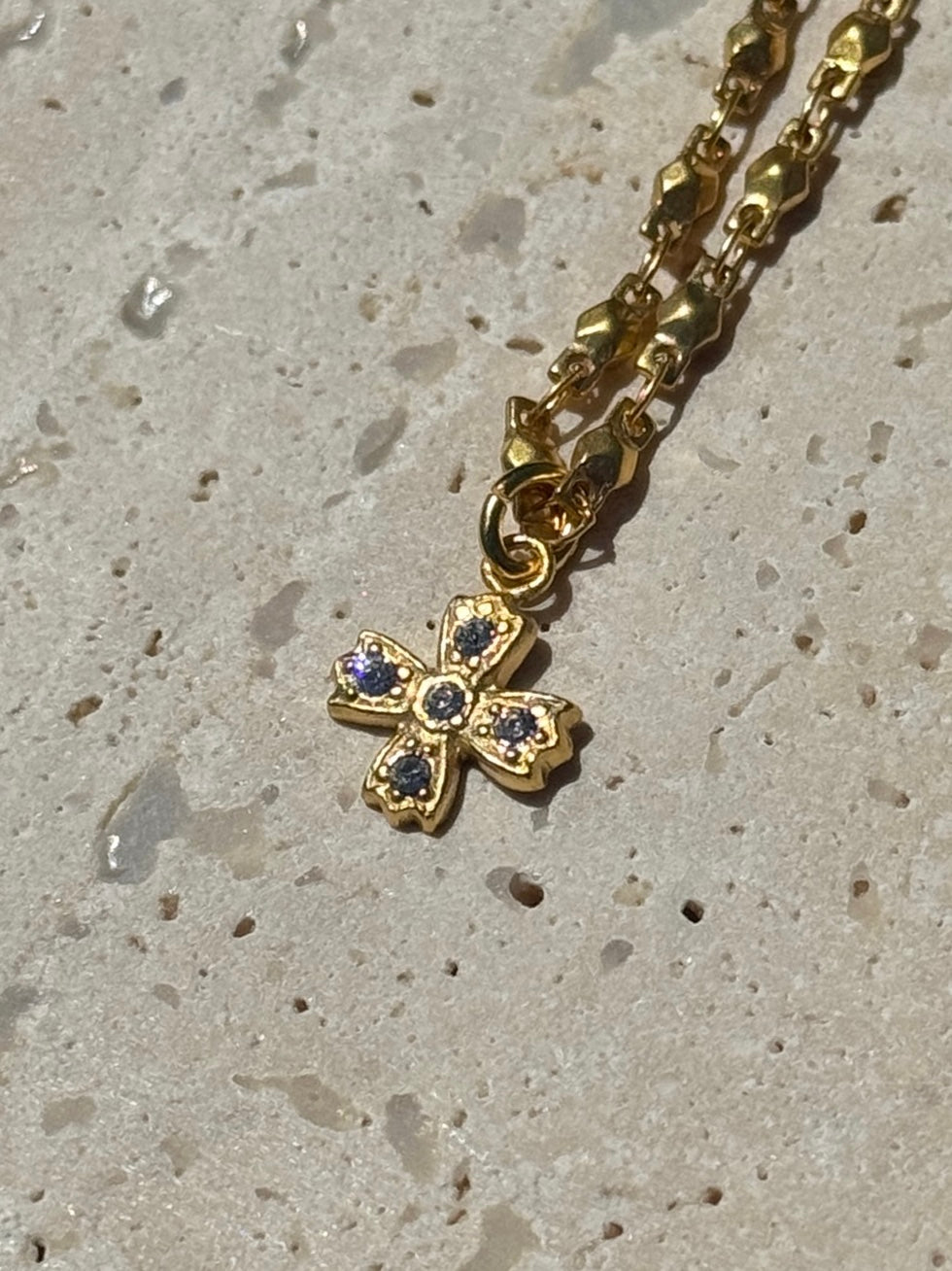 LVP 1389 Cross Flower Necklace