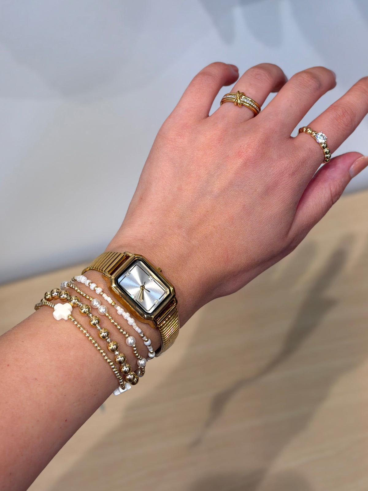 Rectangular Face Snake Chain Watch