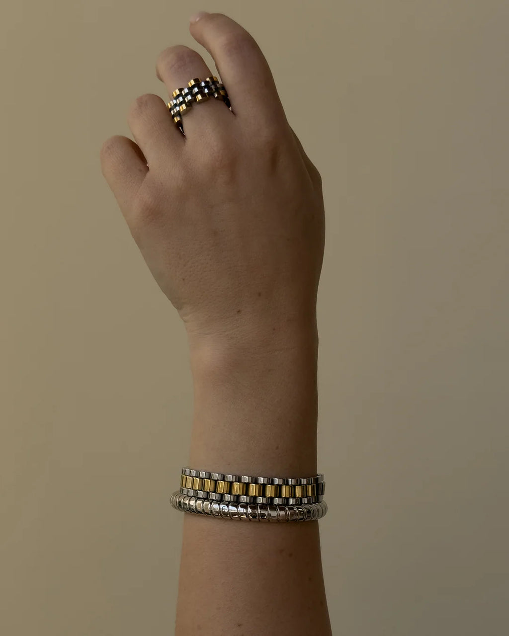 LAJ Two Tone Timepiece Ring