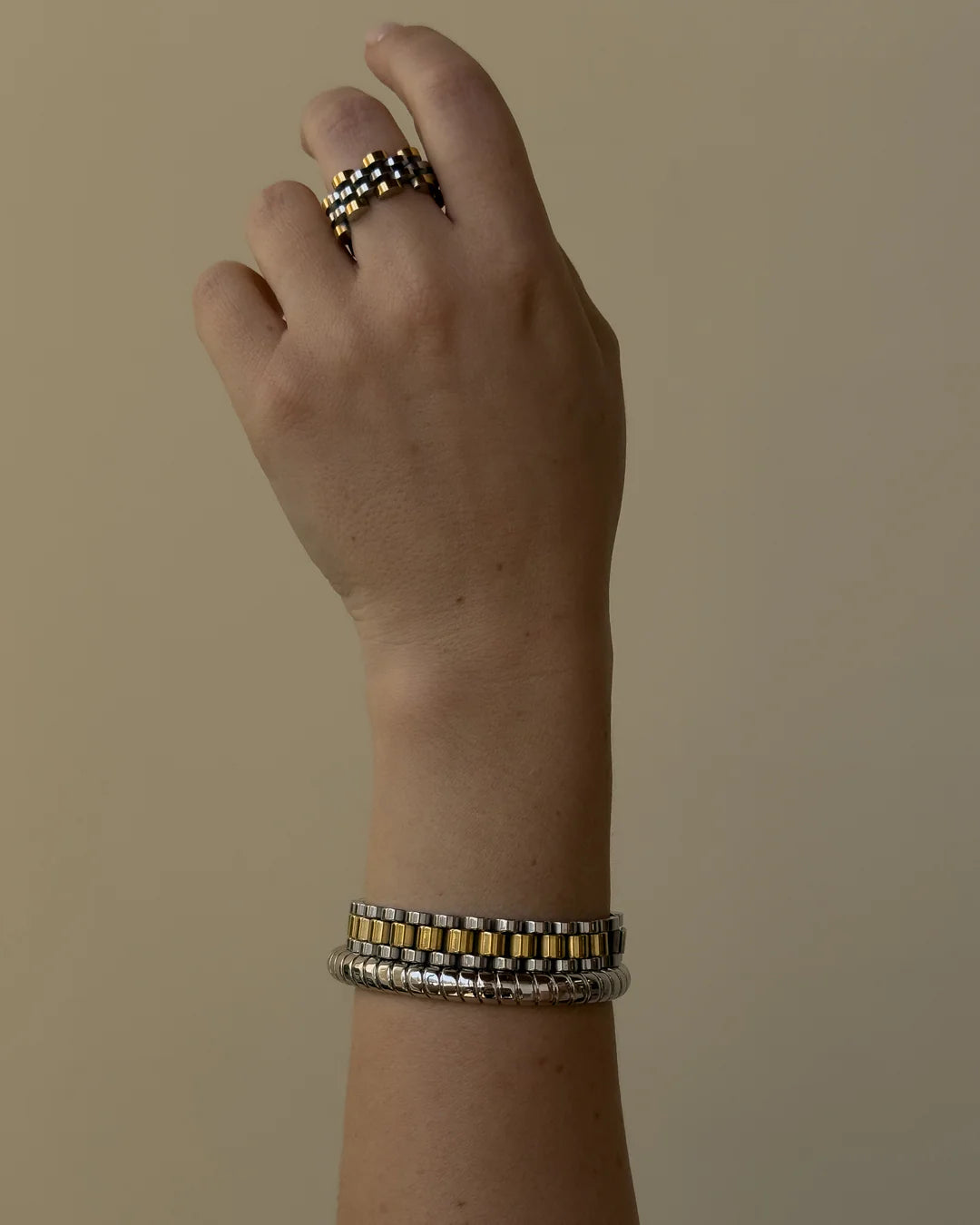 LAJ Two Tone Timepiece Ring