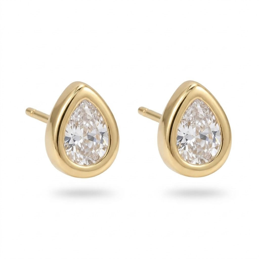 CZ Teardrop Studs