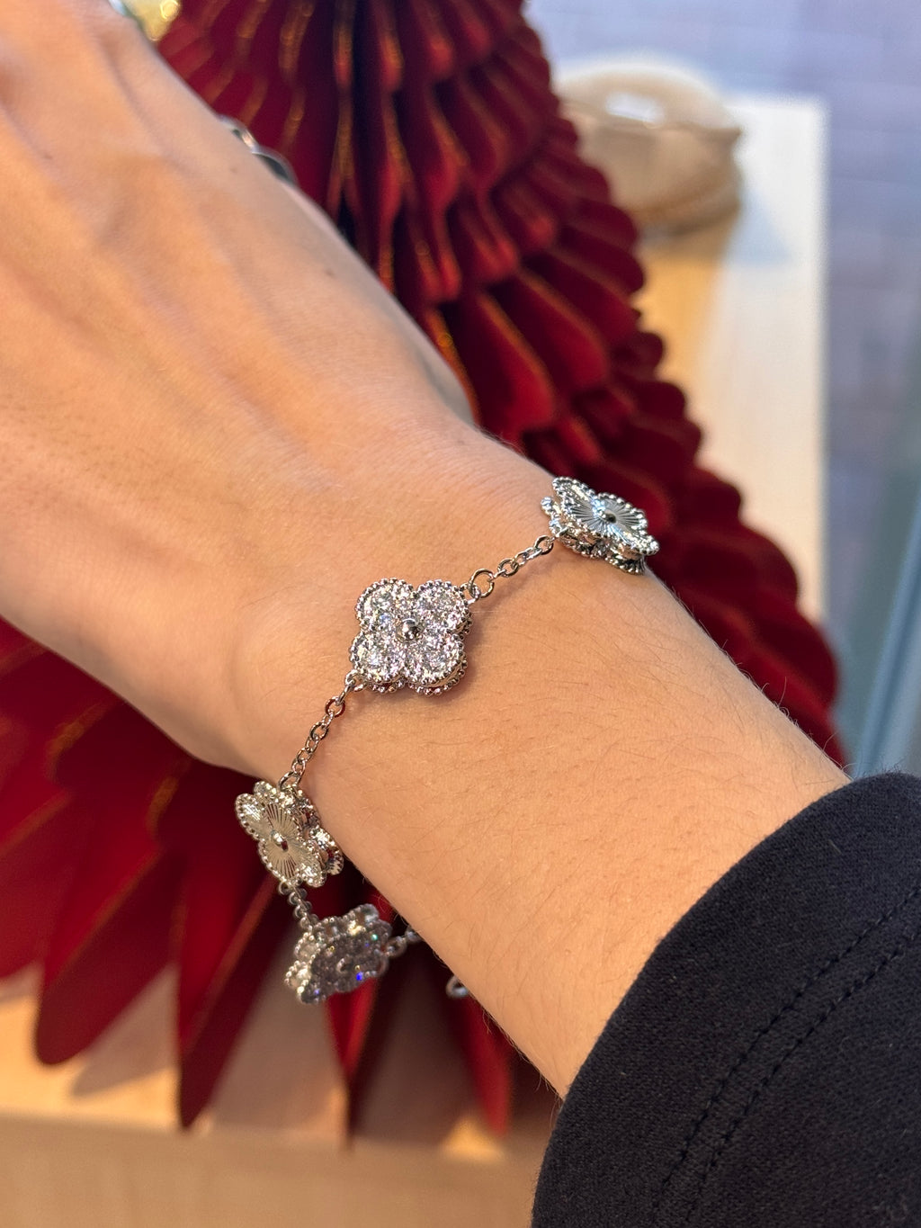 CZ Clover Bracelet