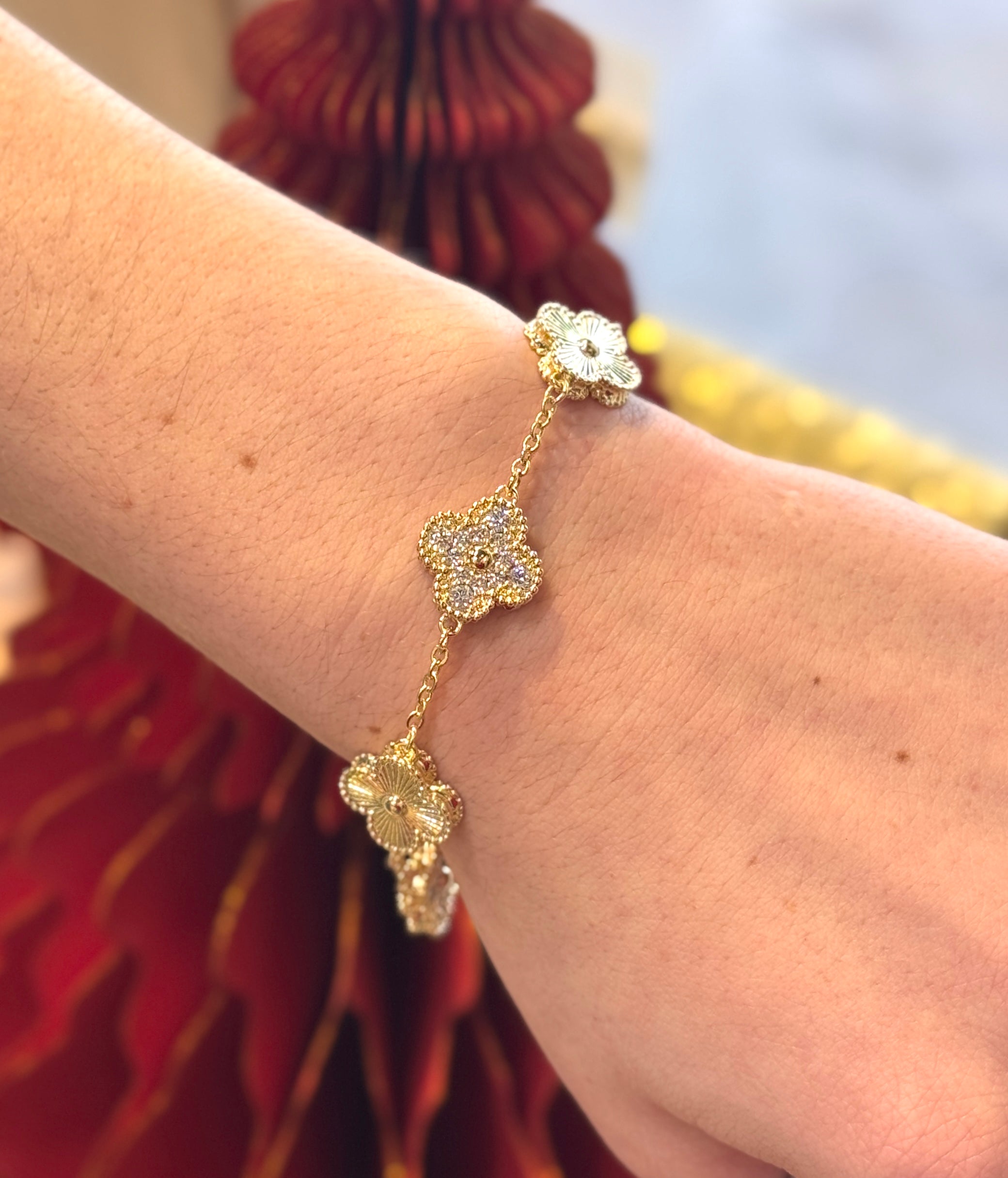 CZ Clover Bracelet