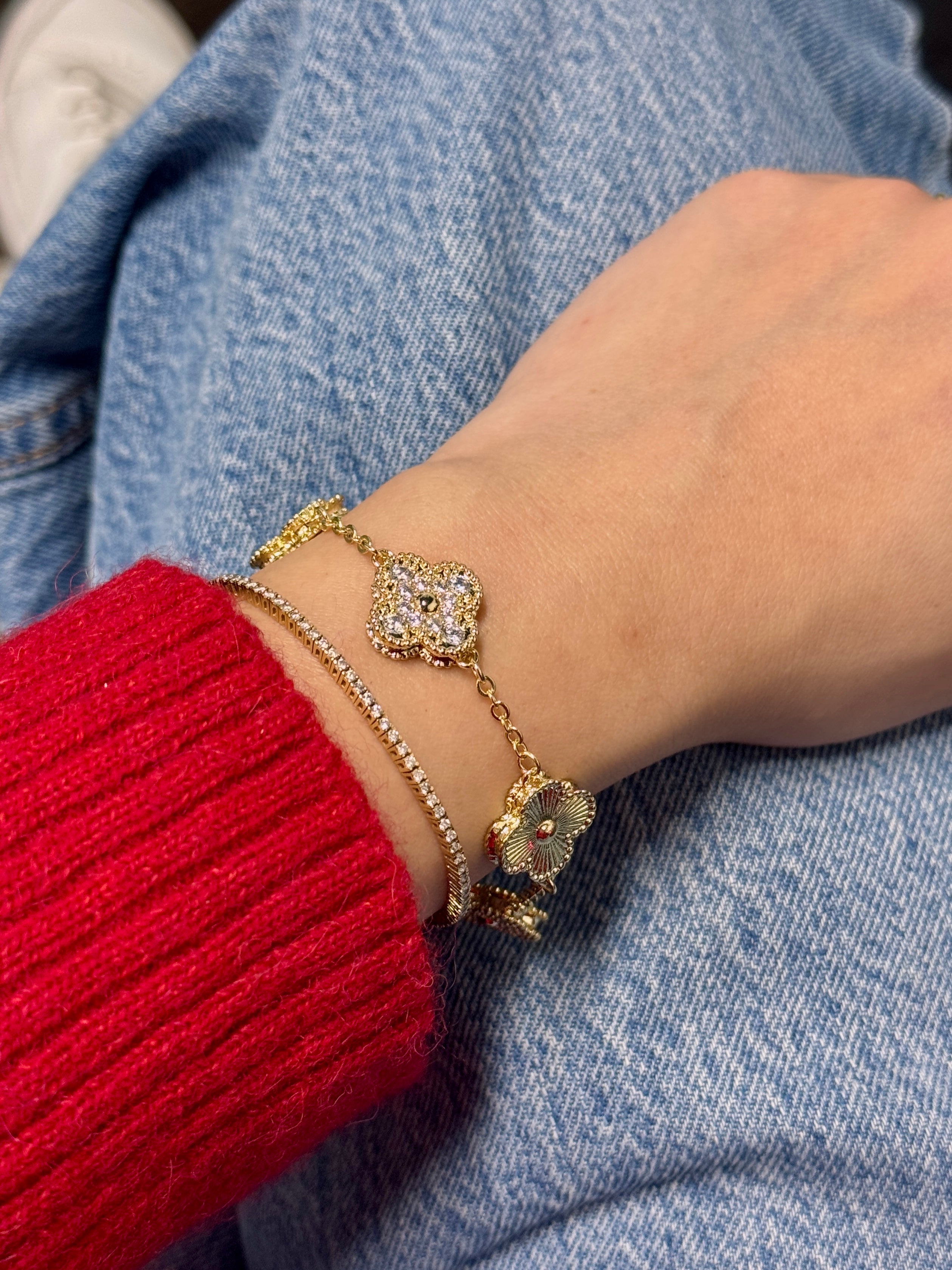 CZ Clover Bracelet