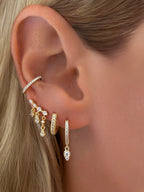 14k Vermeil Waterfall Chain Drop Stud Earrings
