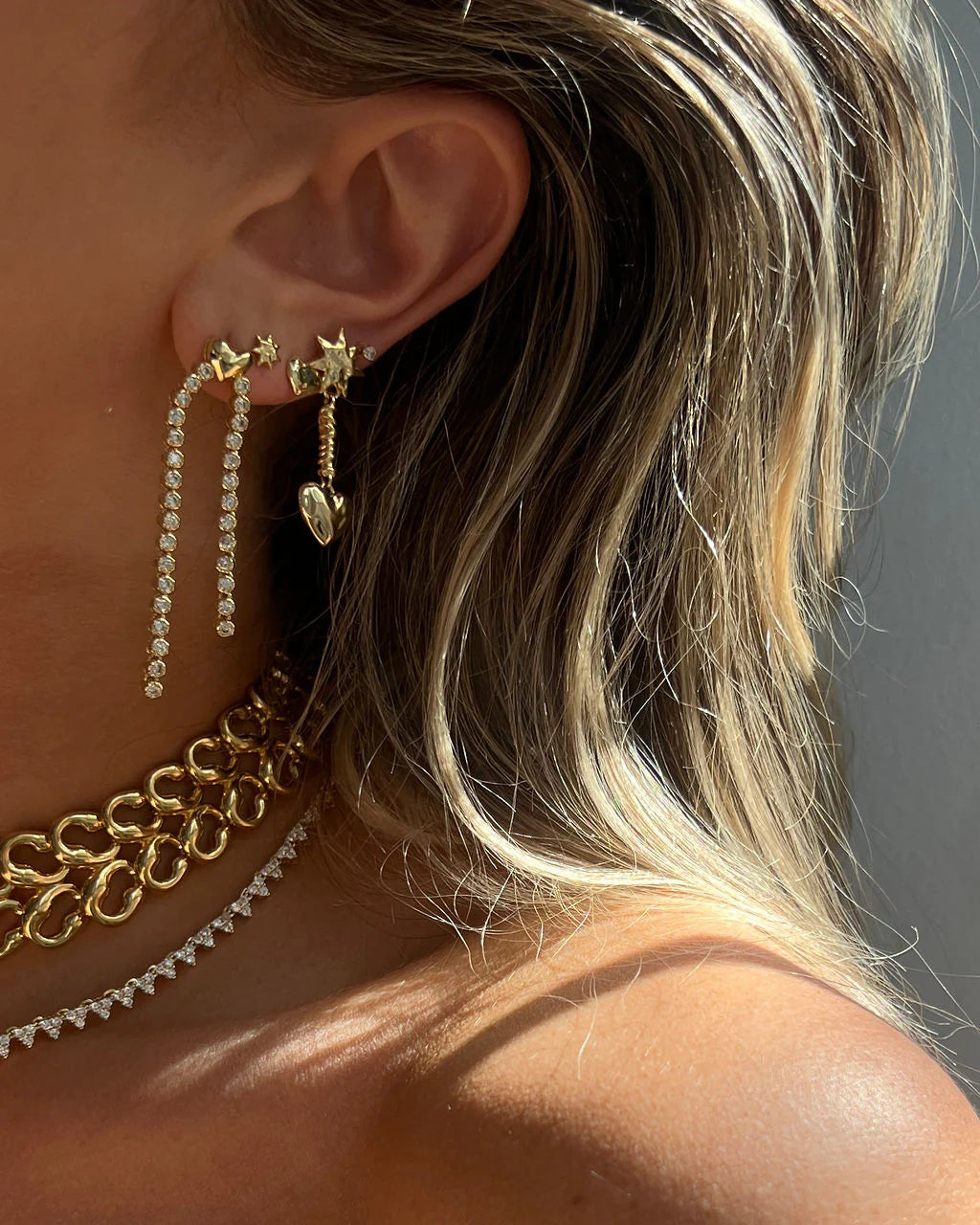 LAJ Molten Heart Drop Studs