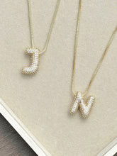 Load image into Gallery viewer, Pave Bubble Initial Necklace
