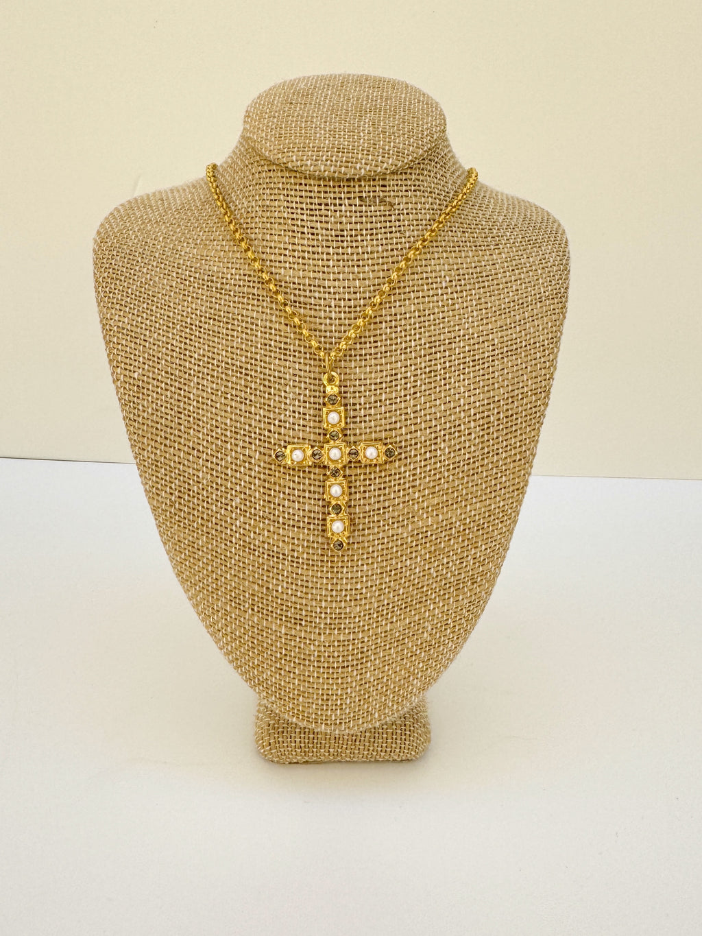 LVP Pearl Cross Necklace