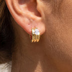 Mini Ribbed Huggies with CZ