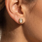 CZ Oval Shape Studs