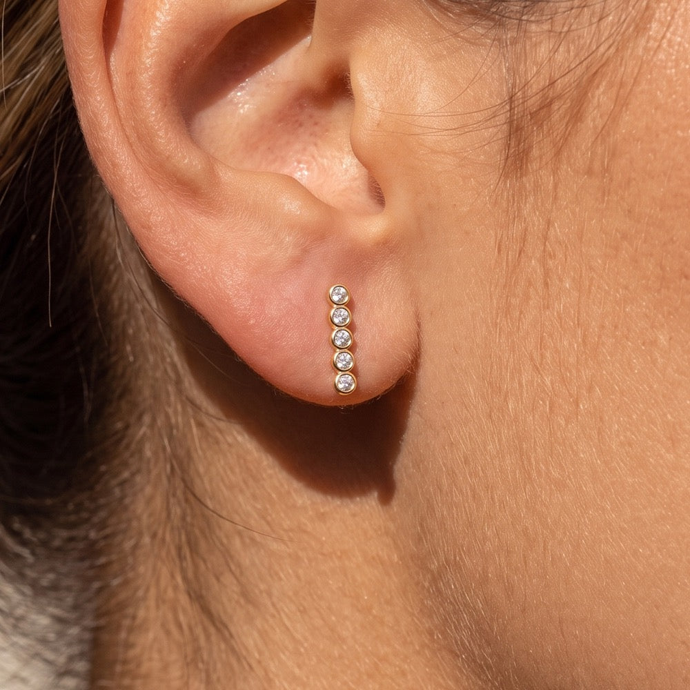 CZ bar studs