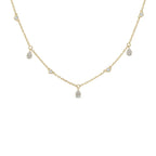 EV2 925 Bezel & Pave Dangle Teardrop Necklace
