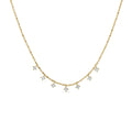 14k Vermeil Layering Dangle CZ on Beaded Chain