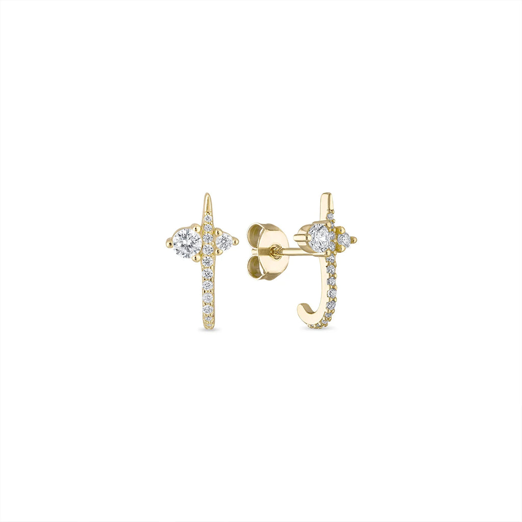 EV2 925 Radiance Curve CZ Stud Earrings