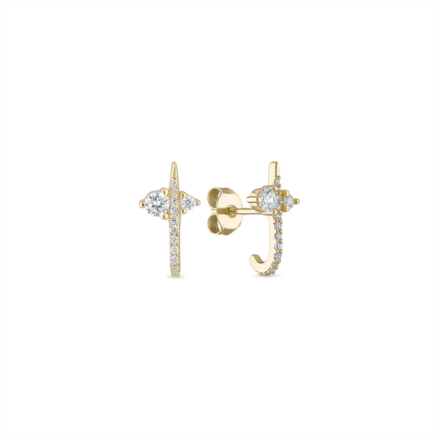 EV2 925 Radiance Curve CZ Stud Earrings