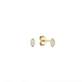 EV2 925 Bezel Set CZ Diamond Marquise Studs