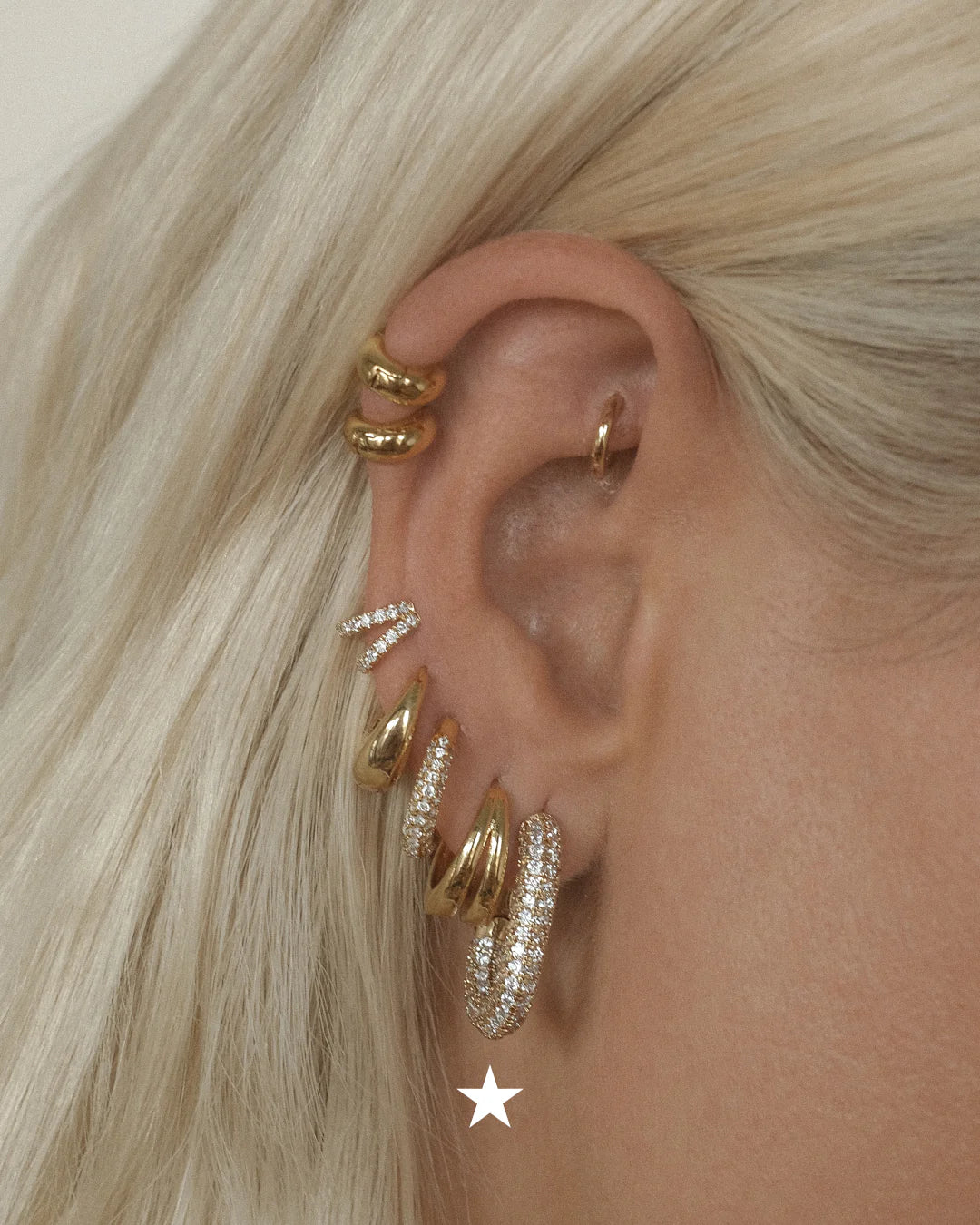 LAJ XL Pave Chian Link Hoops