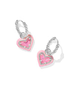 KS Ari Heart Enamel Frame Huggie Earrings
