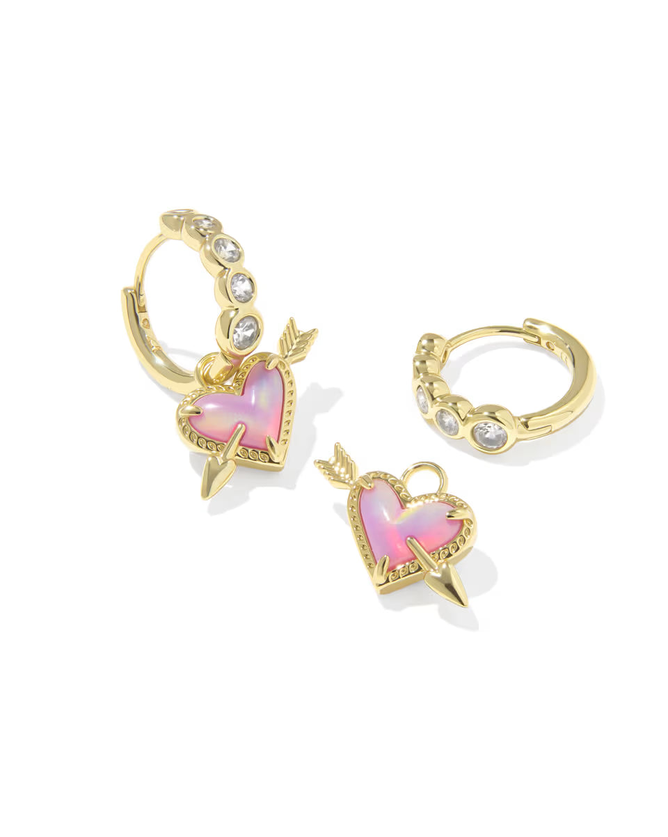 KS Ari Heart Arrow Huggie Earrings