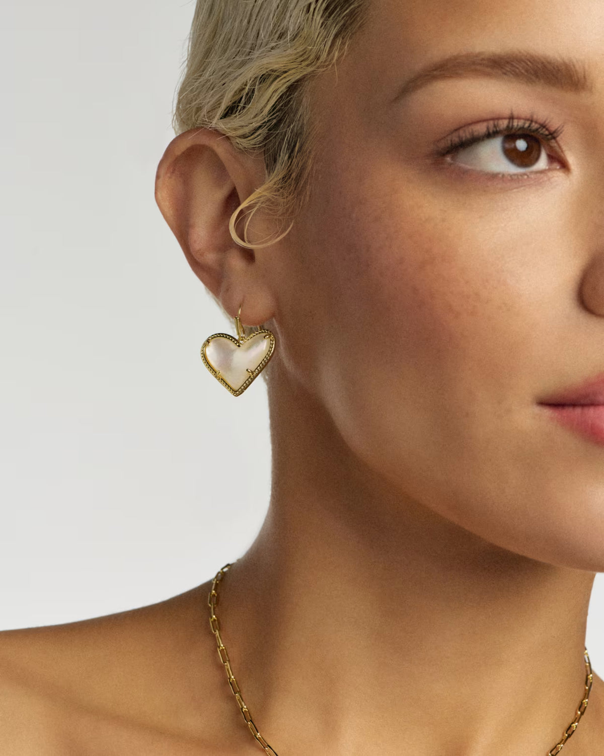 KS Ari Heart Statement Drop Earrings