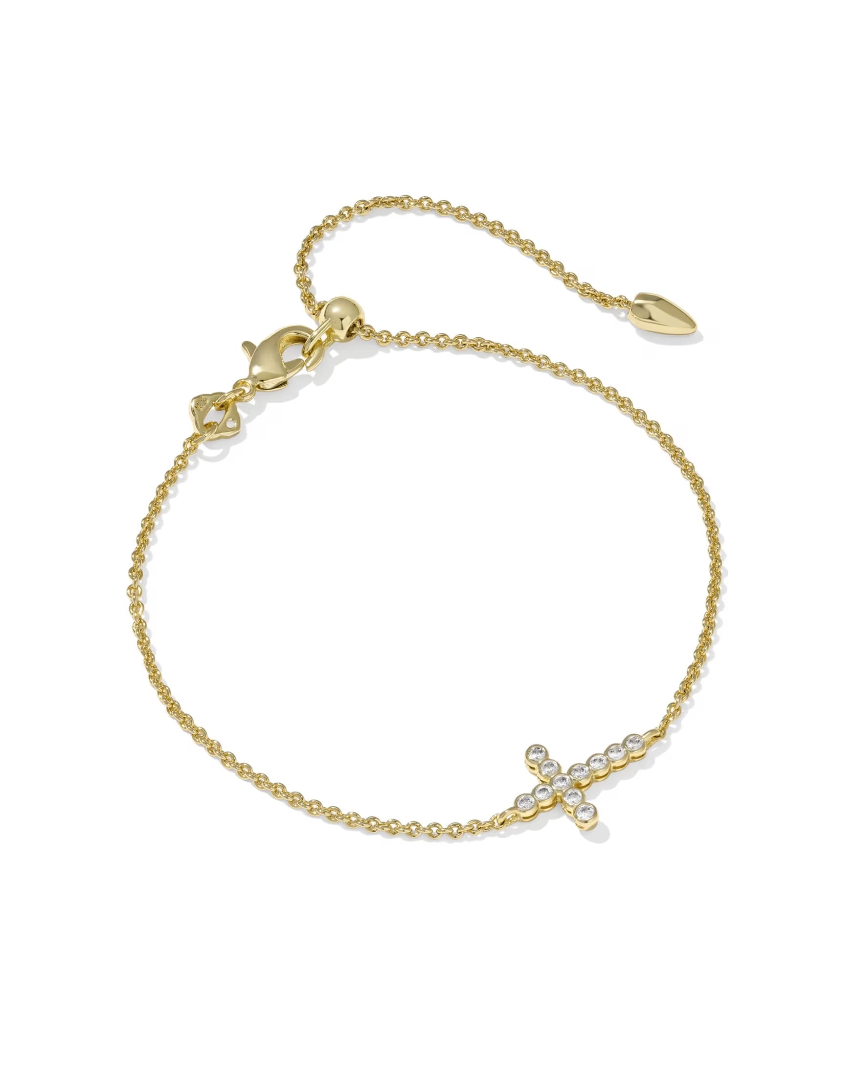 KS Cross Crystal Delicate Chain Bracelet