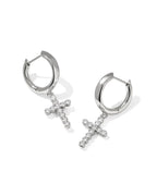 KS Cross Crystal Huggie Earrings