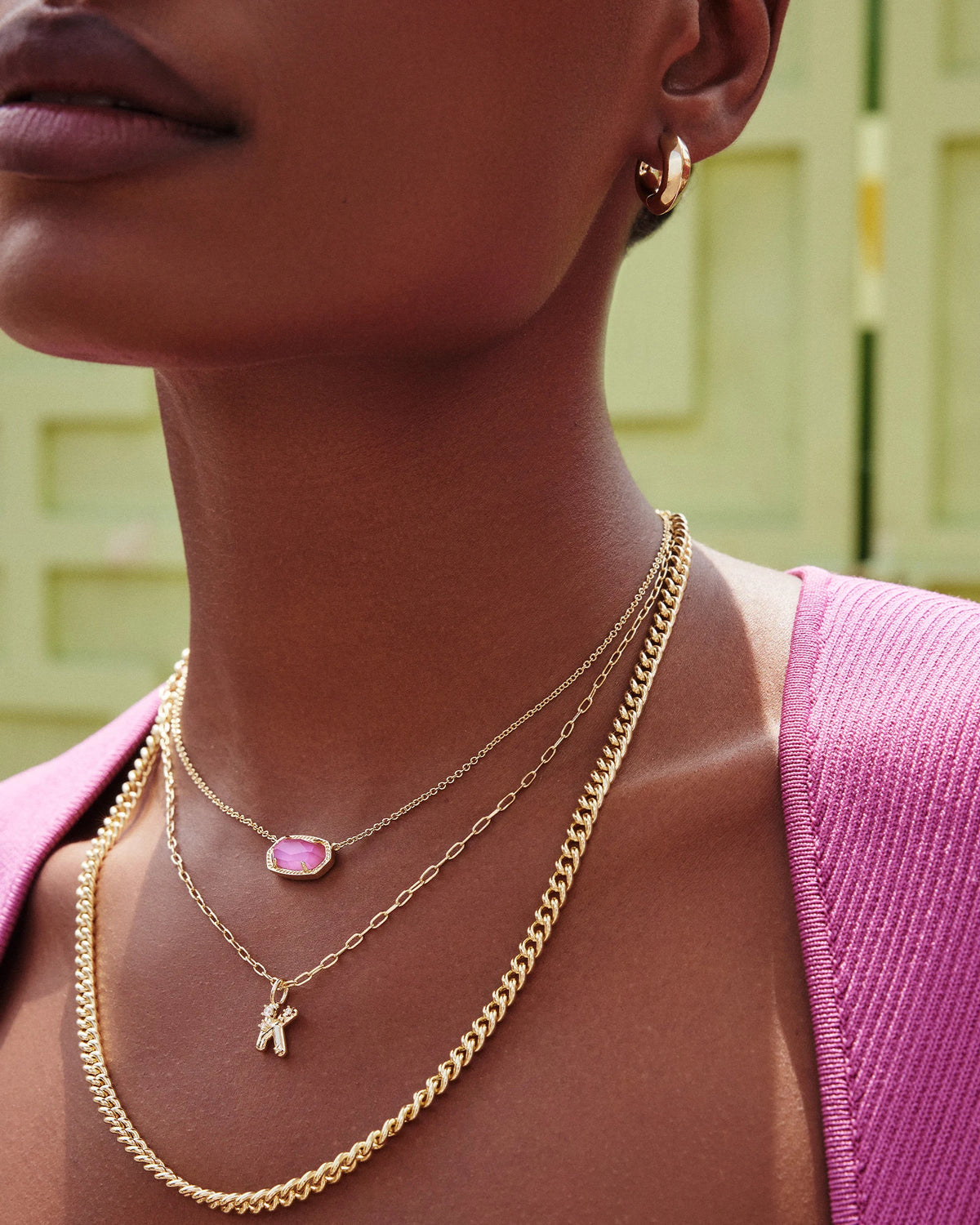 KS Crystal Letter K Necklace