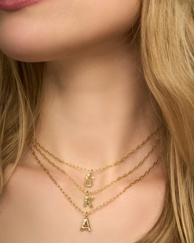 KS Crystal Letter A Necklace