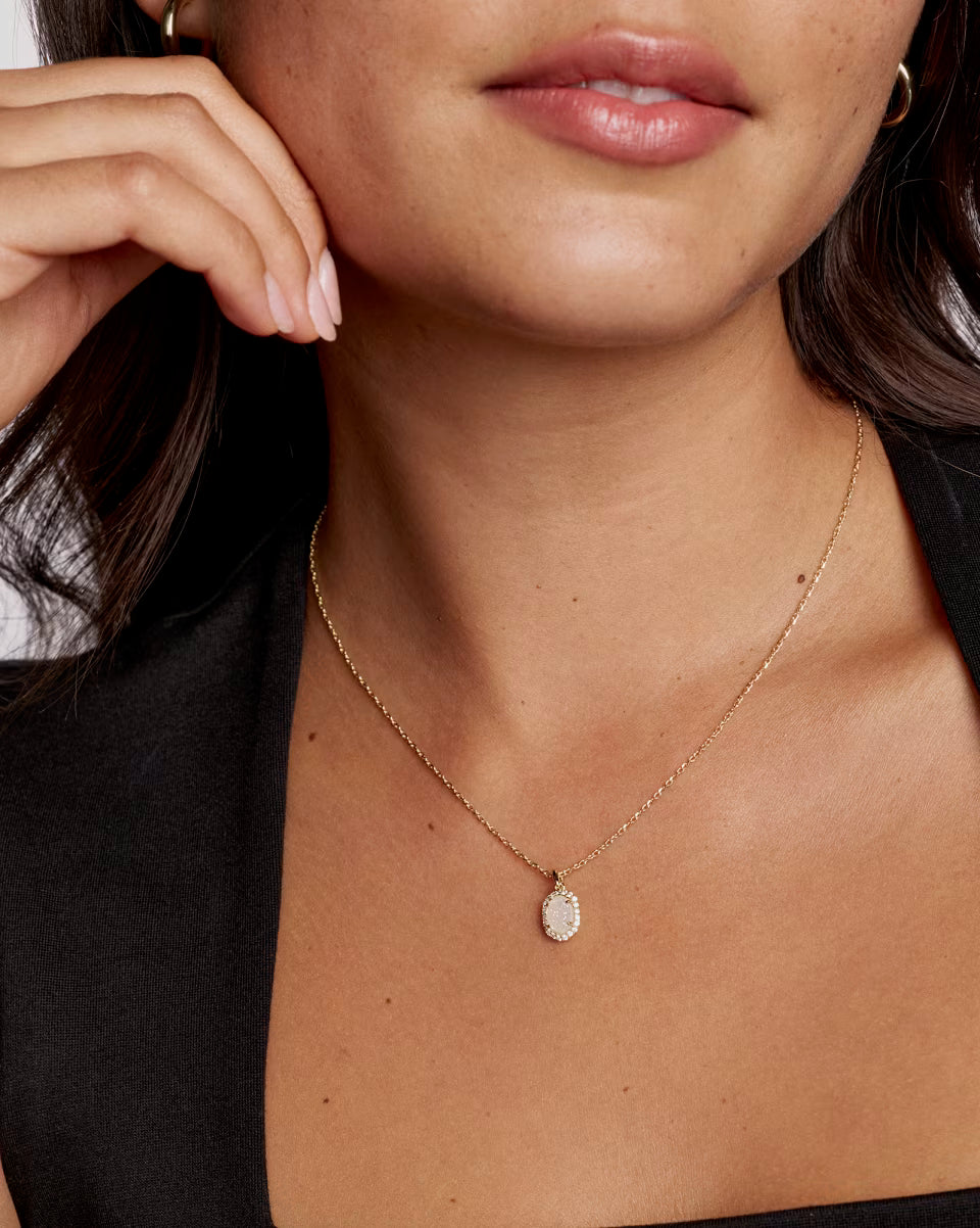 KS Daphne Crystal Frame Short Pendant Necklace