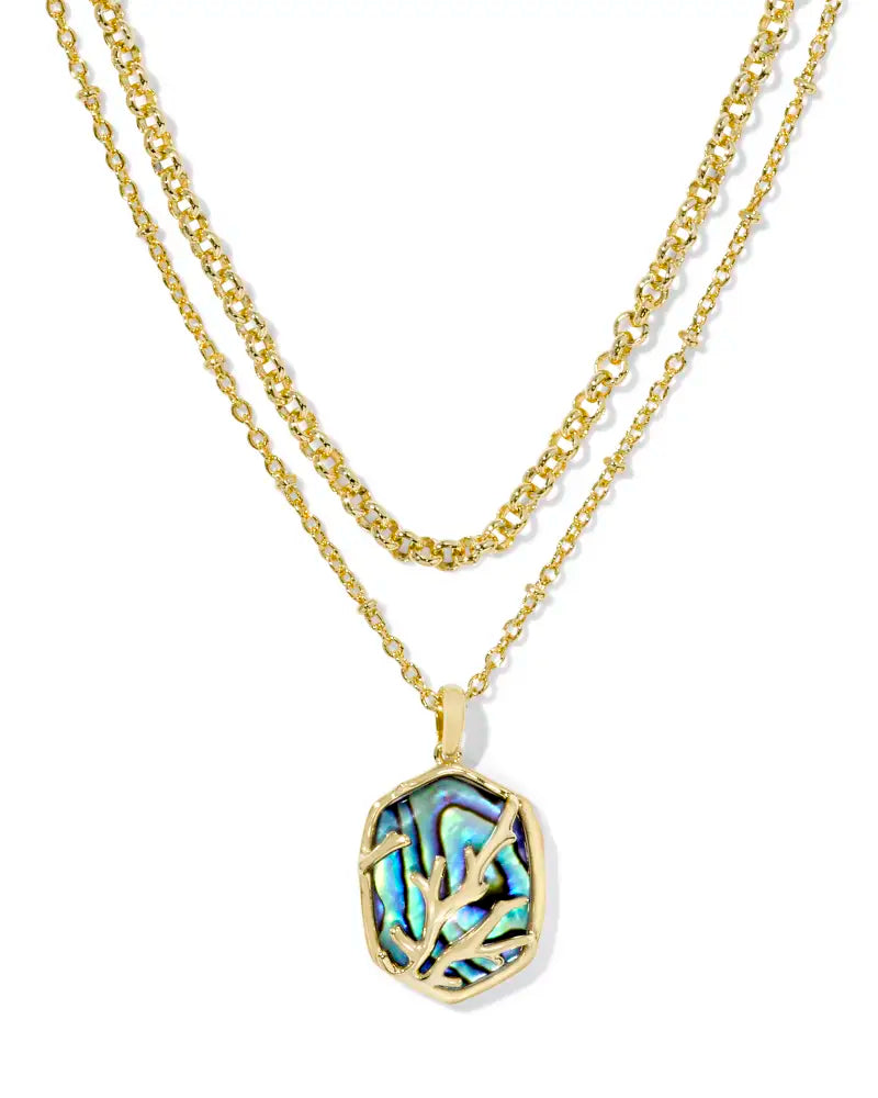 KS Daphne Coral Frame Multi Strand Necklace