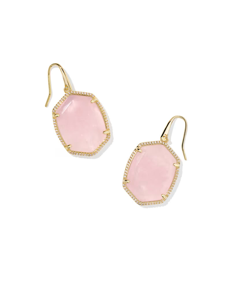 KS Daphne Pave Frame Drop Earrings