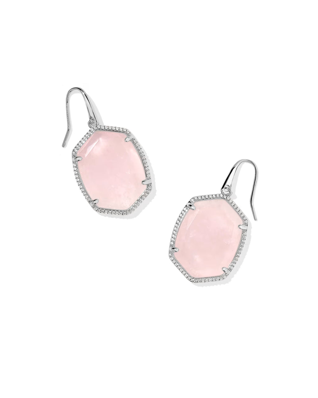 KS Daphne Pave Frame Drop Earrings