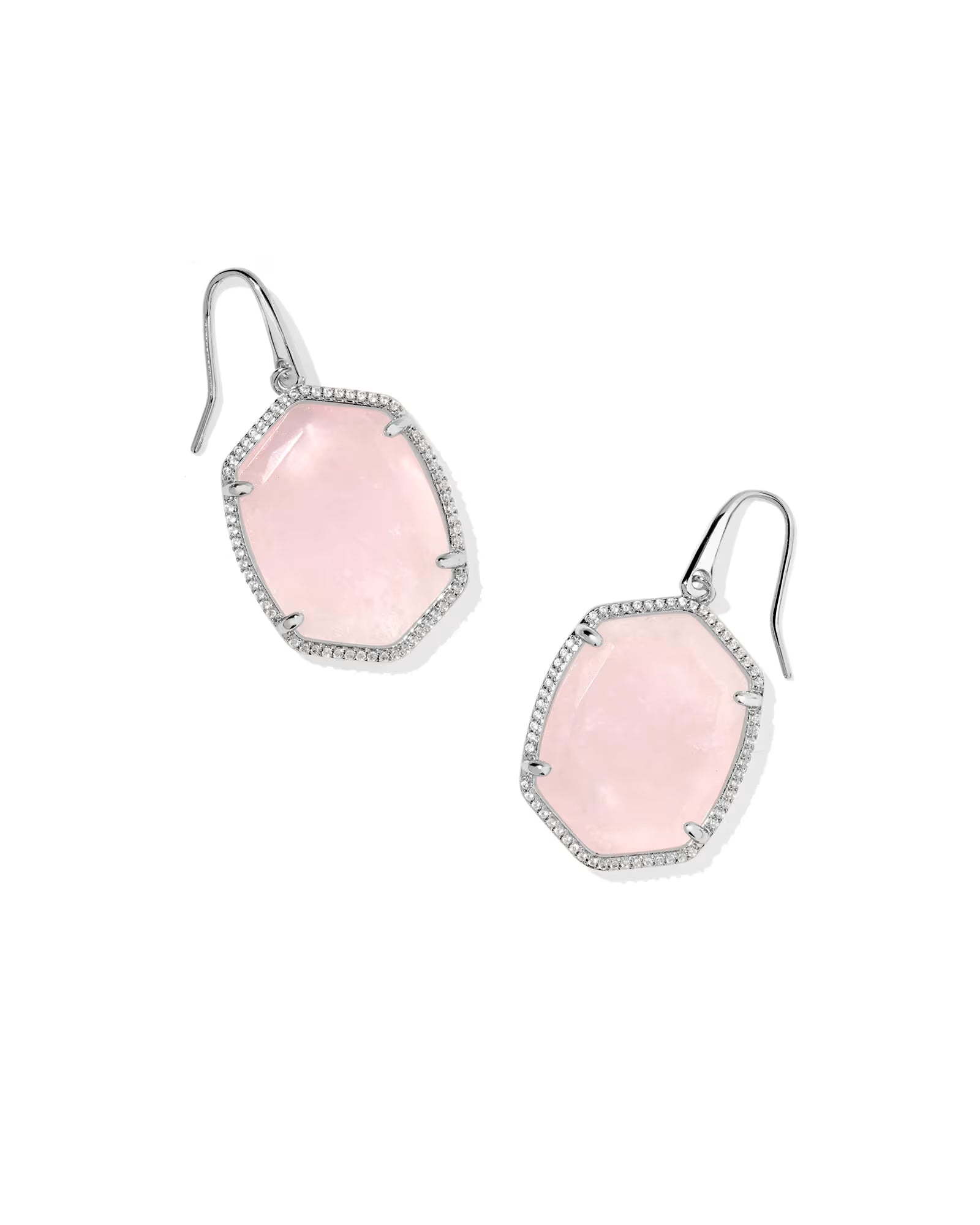 KS Daphne Pave Frame Drop Earrings