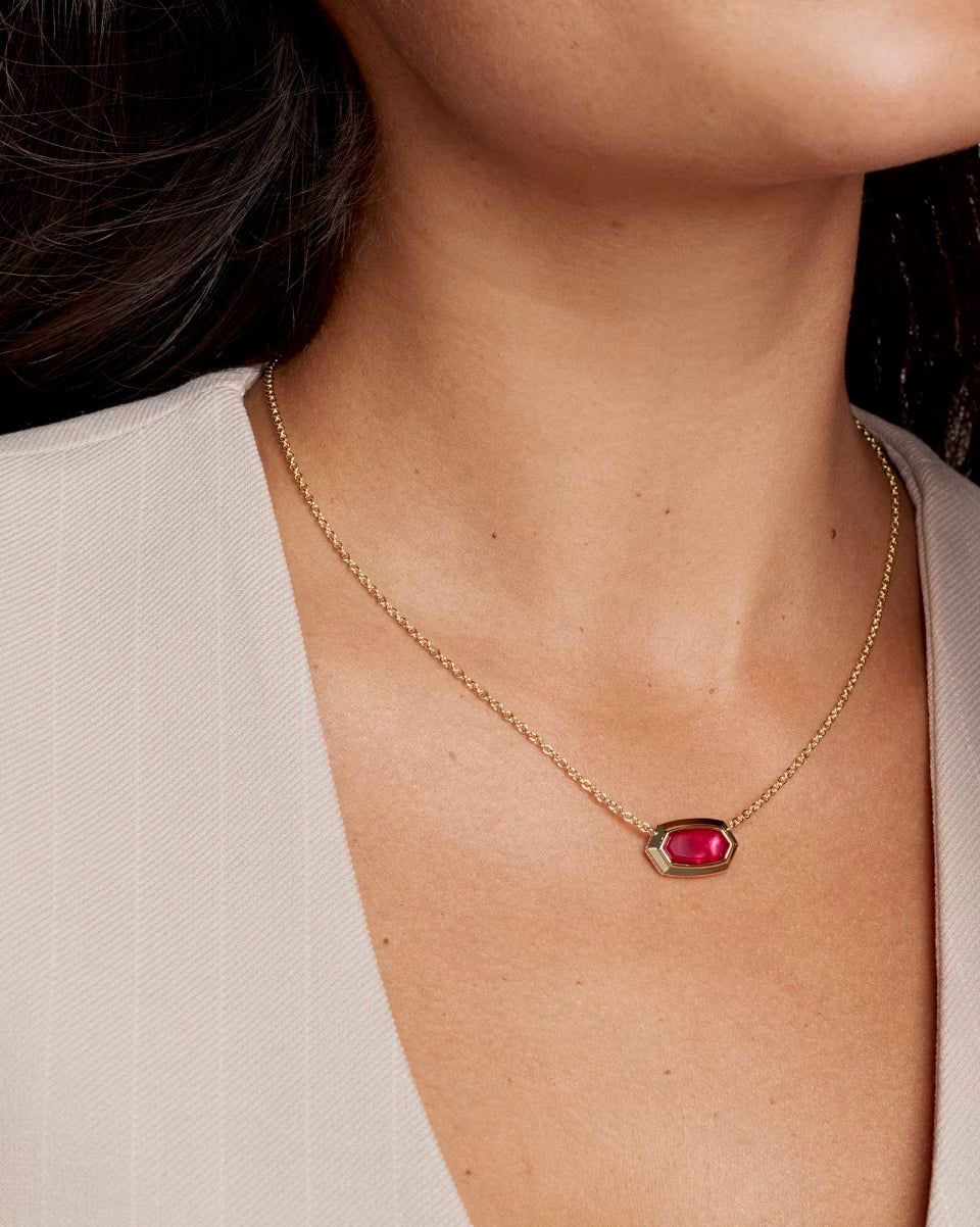 KS Elisa Bezel Short Pendant Necklace