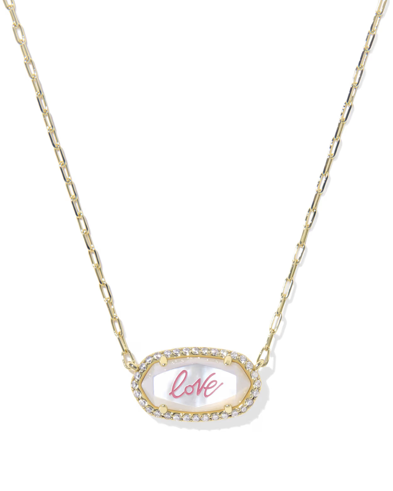 KS Elisa Pave Frame Short Pendant Necklace