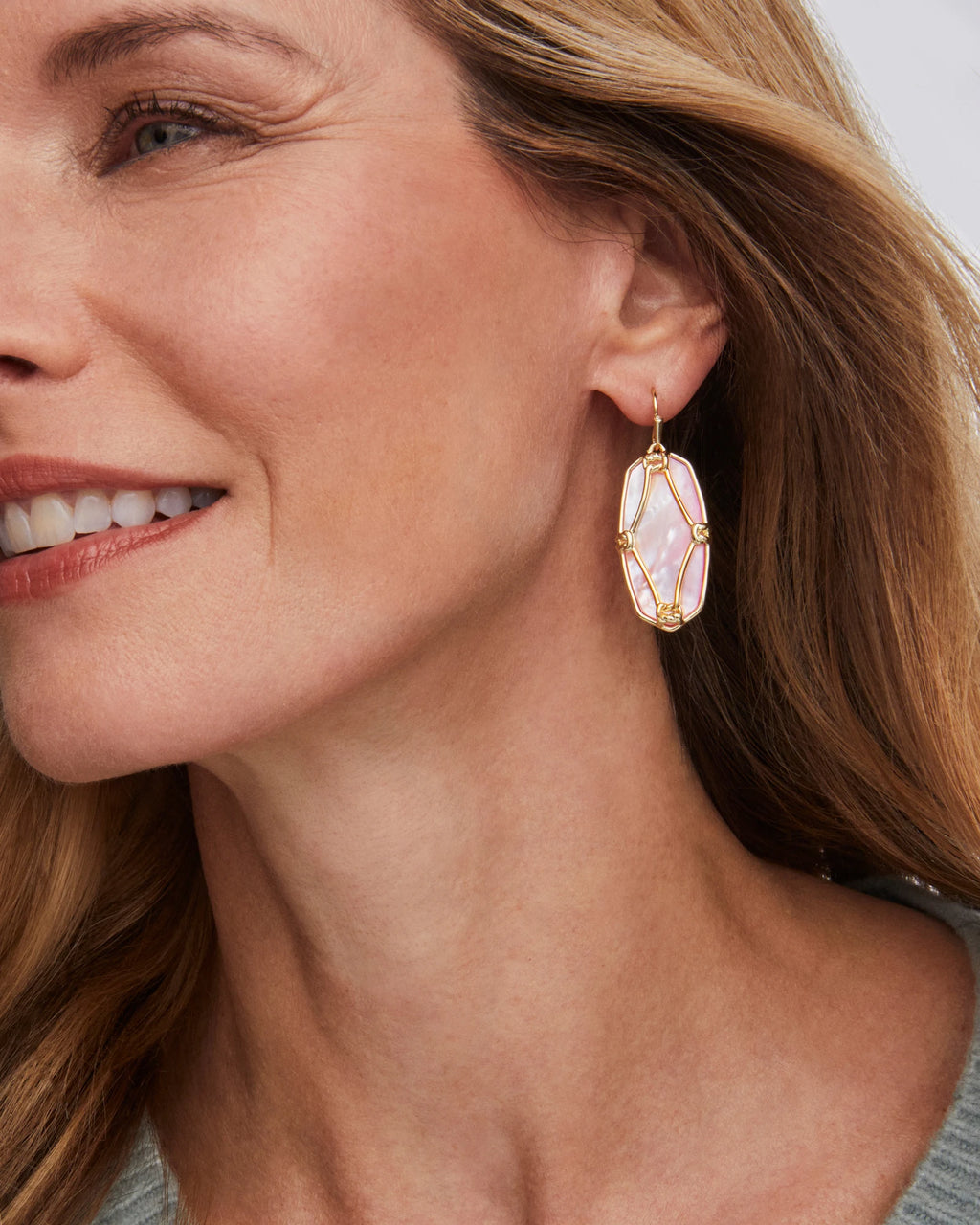 KS Elle Lattice Frame Drop Earrings