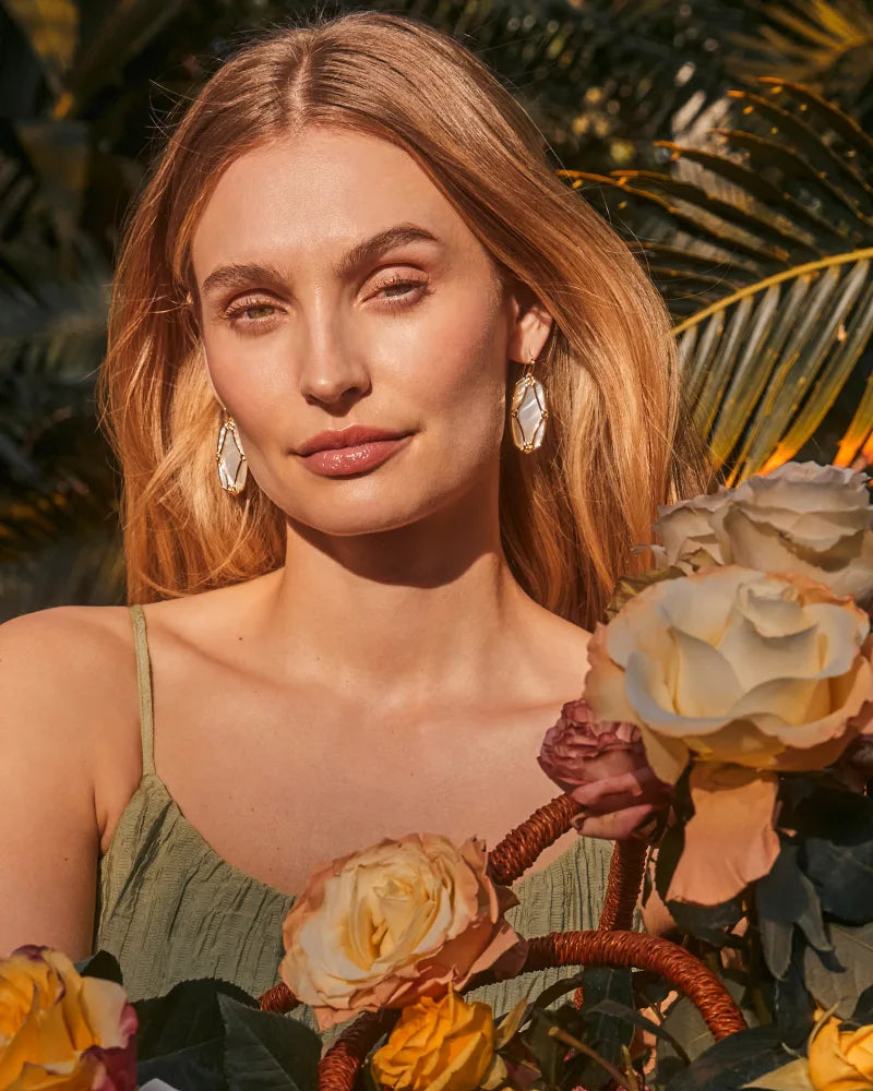 KS Elle Lattice Frame Drop Earrings