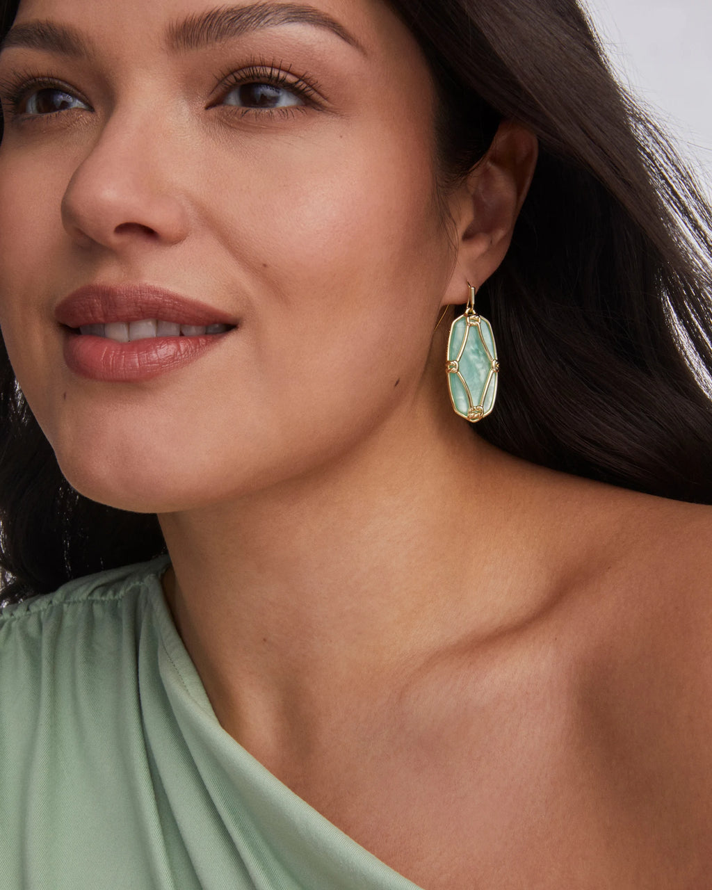 KS Elle Lattice Frame Drop Earrings