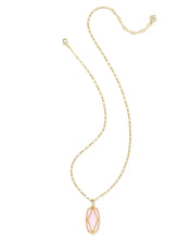 Load image into Gallery viewer, KS Elle Lattice Frame Large Long Pendant Necklace
